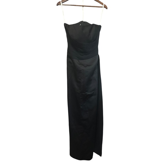 David's Bridal Black Strapless Formal Gown Evening Dress Size 10 Elegant - Picture 1 of 6